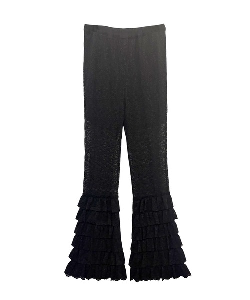HONEY MI HONEY（ハニーミーハニー）の「lace tiered frill flare pants（その他パンツ・レディース・ピンク/ホワイト/ブラック・FREE）」の14枚目の写真