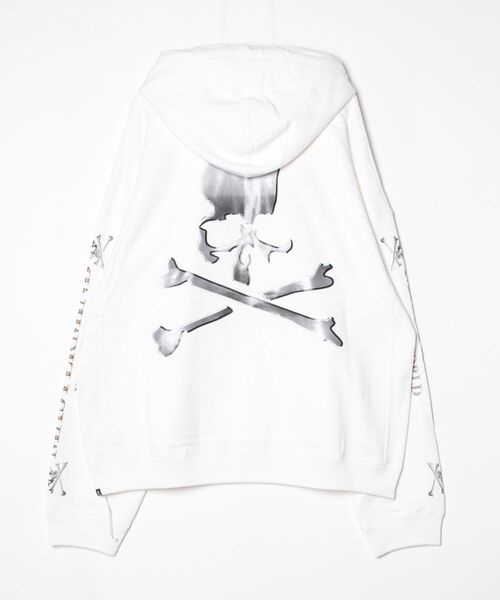 mastermind JAPAN(マスターマインド)の「BOXYALL OVER METALLIC SKULLHOODIE(パーカー・メンズ・オレンジ/レッド/ホワイト・XL)」の4枚目の写真