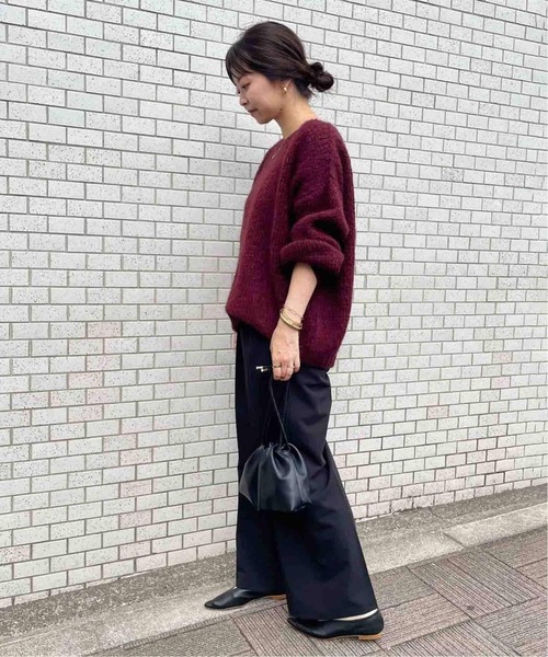 SLOBE IENA(スローブイエナ)の「《WEB限定サイズあり/4サイズ展開/追加》TRワイドトラウザー(スラックス・レディース・ブラック/グレー・34/36/38/40)」の9枚目の写真