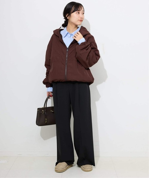 SLOBE IENA(スローブイエナ)の「《WEB限定/4サイズ展開/追加》TRワイドトラウザー(スラックス・レディース・ブラック/グレー・34/36/38/40)」の7枚目の写真