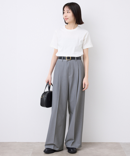 SLOBE IENA(スローブイエナ)の「《WEB限定/4サイズ展開/追加》TRワイドトラウザー(スラックス・レディース・ブラック/グレー・34/36/38/40)」の10枚目の写真