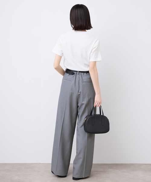 SLOBE IENA(スローブイエナ)の「《WEB限定/4サイズ展開/追加》TRワイドトラウザー(スラックス・レディース・ブラック/グレー・34/36/38/40)」の11枚目の写真