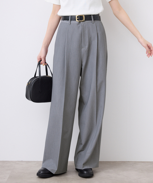 SLOBE IENA(スローブイエナ)の「《WEB限定/4サイズ展開/追加》TRワイドトラウザー(スラックス・レディース・ブラック/グレー・34/36/38/40)」の12枚目の写真