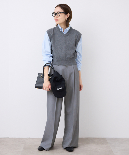 SLOBE IENA(スローブイエナ)の「《WEB限定/4サイズ展開/追加》TRワイドトラウザー(スラックス・レディース・ブラック/グレー・34/36/38/40)」の13枚目の写真
