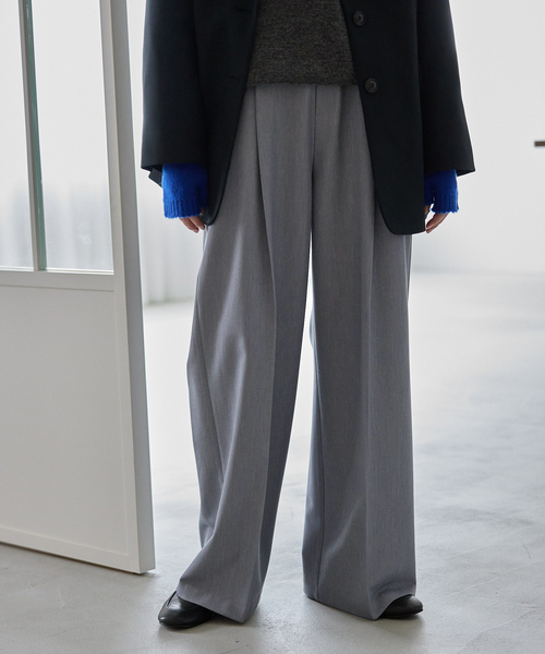 SLOBE IENA(スローブイエナ)の「《WEB限定/4サイズ展開/追加》TRワイドトラウザー(スラックス・レディース・ブラック/グレー・34/36/38/40)」の19枚目の写真