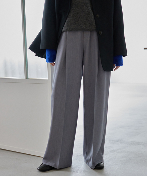 SLOBE IENA(スローブイエナ)の「《WEB限定/4サイズ展開/追加》TRワイドトラウザー(スラックス・レディース・ブラック/グレー・34/36/38/40)」の20枚目の写真