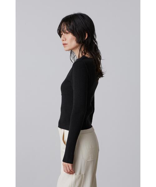 YLEVE(イレーヴ)の「YLEVE / RAW SILK NEP KNIT PULL OVER(ニット/セーター・レディース・ブラック・1)」の3枚目の写真