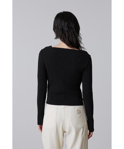 YLEVE(イレーヴ)の「YLEVE / RAW SILK NEP KNIT PULL OVER(ニット/セーター・レディース・ブラック・1)」の4枚目の写真