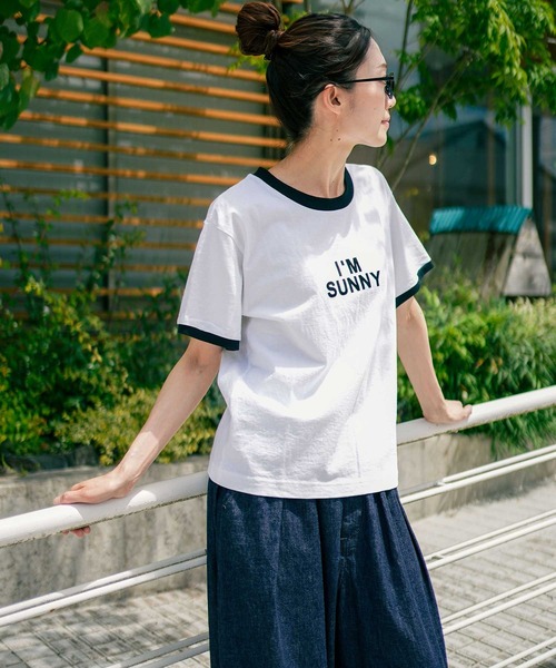 SOLAMONAT(ソラモナ)の「パフ天竺 リンガーT(Tシャツ/カットソー・レディース・ホワイト×ブラック・FREE)」の9枚目の写真
