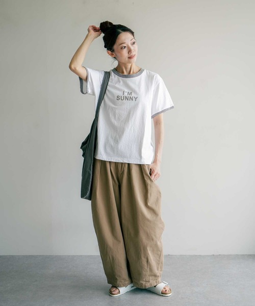 SOLAMONAT(ソラモナ)の「パフ天竺 リンガーT(Tシャツ/カットソー・レディース・ホワイト×ブラック・FREE)」の13枚目の写真