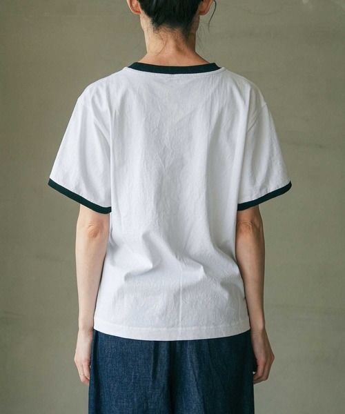SOLAMONAT(ソラモナ)の「パフ天竺 リンガーT(Tシャツ/カットソー・レディース・ホワイト×ブラック・FREE)」の16枚目の写真