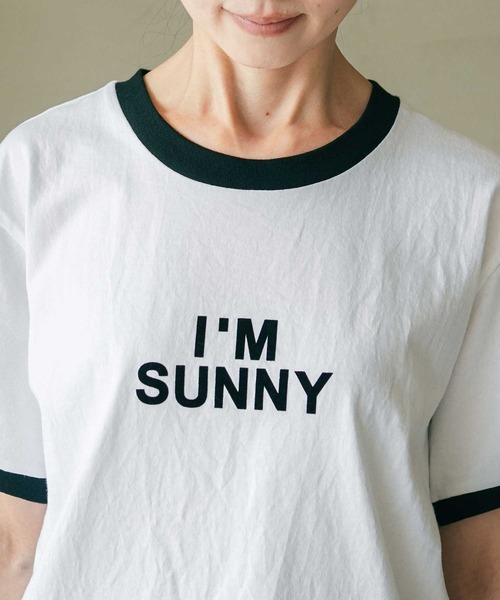 SOLAMONAT(ソラモナ)の「パフ天竺 リンガーT(Tシャツ/カットソー・レディース・ホワイト×ブラック・FREE)」の2枚目の写真