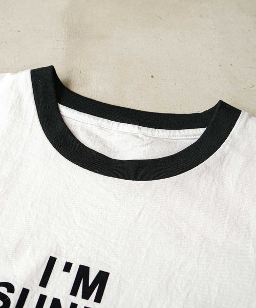 SOLAMONAT(ソラモナ)の「パフ天竺 リンガーT(Tシャツ/カットソー・レディース・ホワイト×ブラック・FREE)」の4枚目の写真