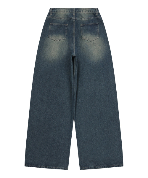 MUCENT（ムセント）の「ルディックワイドポケットピンタックウォッシングデニムパンツ（デニムパンツ・レディース・ダークブルー・FREE/LARGE）」の2枚目の写真