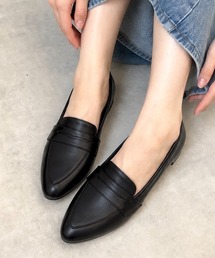 防水 撥水 防滑 晴れ雨兼用 幅広 3E ポインテッドトゥ コイン レインローファー レインパンプス