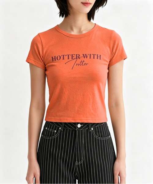 AsheKsha(アシクシャ)の「コットンリネン ヴィンテージプリントTシャツ(4色)(Tシャツ/カットソー・レディース・オレンジ/ホワイト/レッド/イエロー・L/M/S)」の3枚目の写真