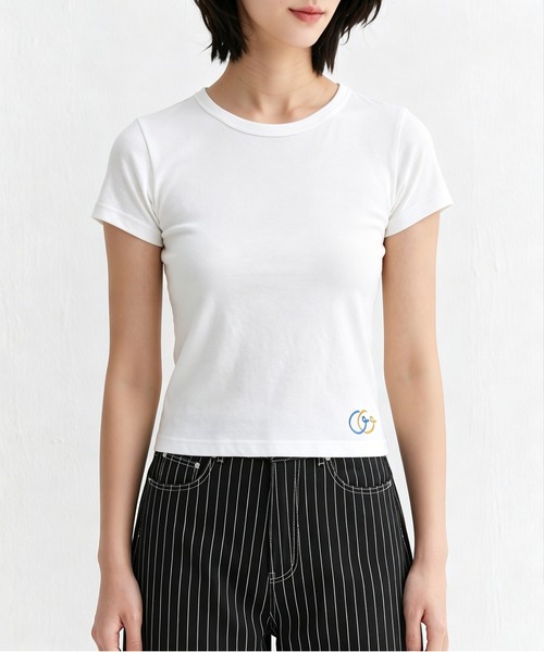 AsheKsha(アシクシャ)の「コットンリネン ヴィンテージプリントTシャツ(4色)(Tシャツ/カットソー・レディース・オレンジ/ホワイト/レッド/イエロー・L/M/S)」の1枚目の写真