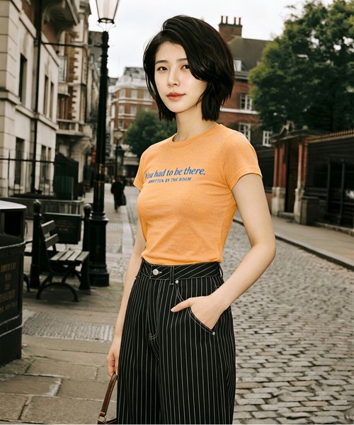 AsheKsha(アシクシャ)の「コットンリネン ヴィンテージプリントTシャツ(4色)(Tシャツ/カットソー・レディース・オレンジ/ホワイト/レッド/イエロー・L/M/S)」の14枚目の写真