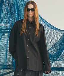 《UNISEX》TW Drapery Gabardine Prime-Over Ovoid Sleeve Shirt/TWドレーパリーギャバジンプライムオーバーオボイドスリーブシャツ【MAISON SPECIAL/メゾンスペシャル】
