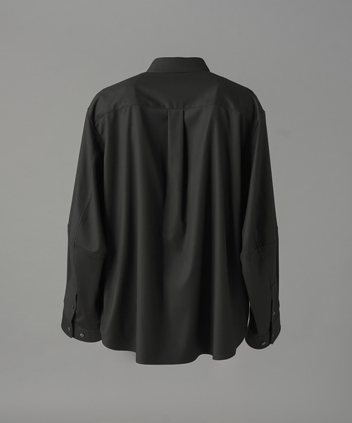 MAISON SPECIAL(メゾンスペシャル)の「《UNISEX》TW Drapery Gabardine Prime-Over Ovoid Sleeve Shirt/TWドレーパリーギャバジンプライムオーバーオボイドスリーブシャツ【MAISON SPECIAL/メゾンスペシャル】(シャツ/ブラウス・メンズ・ブラック/チャコールグレー・2/1/0)」の14枚目の写真