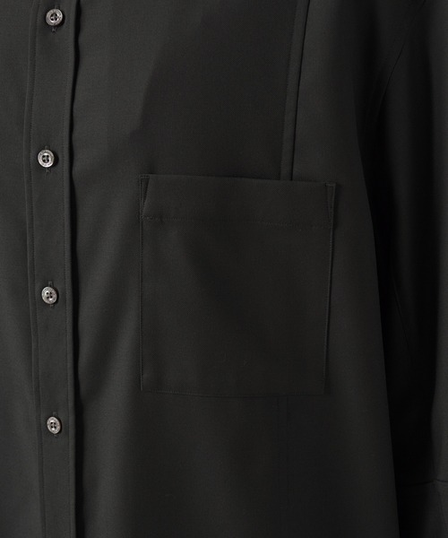 MAISON SPECIAL(メゾンスペシャル)の「《UNISEX》TW Drapery Gabardine Prime-Over Ovoid Sleeve Shirt/TWドレーパリーギャバジンプライムオーバーオボイドスリーブシャツ【MAISON SPECIAL/メゾンスペシャル】(シャツ/ブラウス・メンズ・ブラック/チャコールグレー・2/1/0)」の16枚目の写真