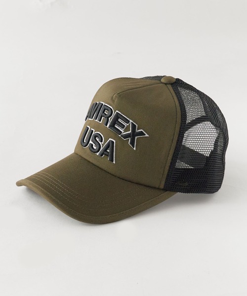 AVIREX(アヴィレックス)の「AVIREX/アビレックス AX MESH CAP USA メッシュキャップ フロントロゴ カーブバイザー メンズ レディース 2026年 夏 夏服(キャップ・メンズ・ブラック/カーキ/ブルー/ブラック×ブラック・FREE)」の20枚目の写真