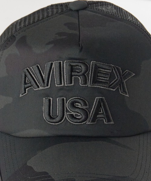 AVIREX(アヴィレックス)の「AVIREX/アビレックス AX MESH CAP USA メッシュキャップ フロントロゴ カーブバイザー メンズ レディース 2026年 夏 夏服(キャップ・メンズ・ブラック/カーキ/ブルー/ブラック×ブラック・FREE)」の9枚目の写真