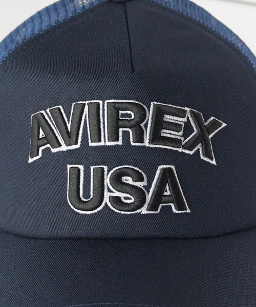 AVIREX(アヴィレックス)の「AVIREX/アビレックス AX MESH CAP USA メッシュキャップ フロントロゴ カーブバイザー メンズ レディース 2026年 夏 夏服(キャップ・メンズ・ブラック/カーキ/ブルー/ブラック×ブラック・FREE)」の8枚目の写真