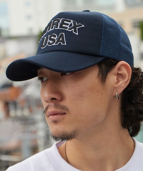 AVIREX(アヴィレックス)の「AVIREX/アビレックス AX MESH CAP USA メッシュキャップ フロントロゴ カーブバイザー メンズ レディース 2026年 夏 夏服(キャップ・メンズ・ブラック/カーキ/ブルー/ブラック×ブラック・FREE)」の13枚目の写真