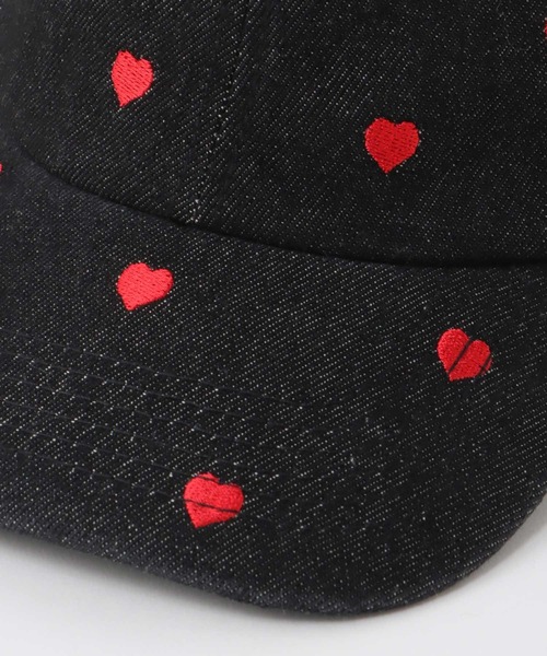 Three Four Time(スリーフォータイム)の「ハート刺繍デニムキャップ(キャップ・レディース・ブラック・FREE)」の12枚目の写真