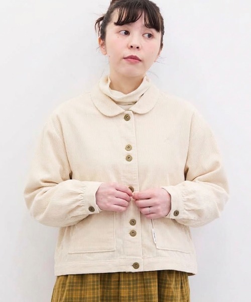 l'atelier du savon(アトリエドサボン)の「9Wコーデュロイ かくれハウスポケット ジャケット(ブルゾン・レディース・ダークブラウン/ピンク/アイボリー・FREE)」の1枚目の写真