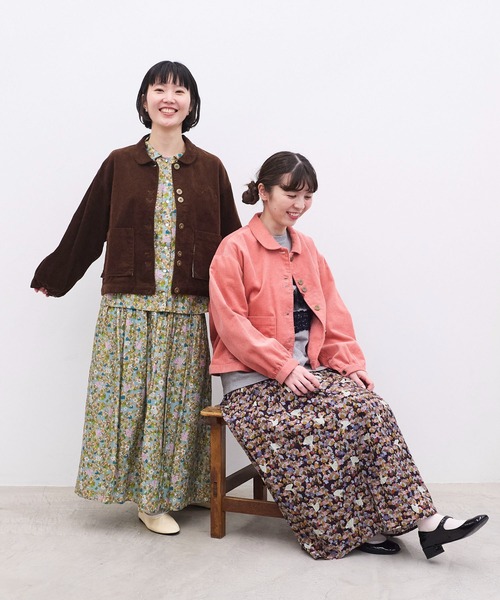 l'atelier du savon(アトリエドサボン)の「9Wコーデュロイ かくれハウスポケット ジャケット(ブルゾン・レディース・ダークブラウン/ピンク/アイボリー・FREE)」の7枚目の写真