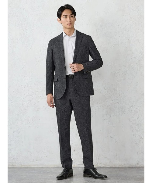 Perfect Suit FActory(パーフェクトスーツファクトリー)の「【EDWINコラボ】シアサッカー デニムワンタックパンツ(スラックス・メンズ・ネイビー/ブラック・L/LL/M)」の13枚目の写真