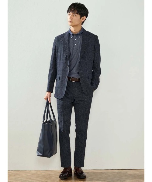 Perfect Suit FActory(パーフェクトスーツファクトリー)の「【EDWINコラボ】シアサッカー デニムワンタックパンツ(スラックス・メンズ・ネイビー/ブラック・L/LL/M)」の14枚目の写真