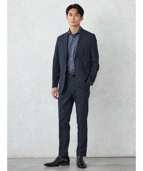 Perfect Suit FActory(パーフェクトスーツファクトリー)の「【EDWINコラボ】シアサッカー デニムワンタックパンツ(スラックス・メンズ・ネイビー/ブラック・L/LL/M)」の15枚目の写真