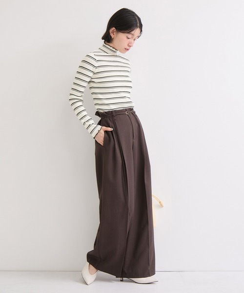 le cercle ADAM ET ROPE'（ルセルクルアダムエロペ）の「メランジタートルボーダーニット（ニット/セーター・レディース・ブルー系その他2/ホワイト系その他2/ブラウン・FREE）」の8枚目の写真