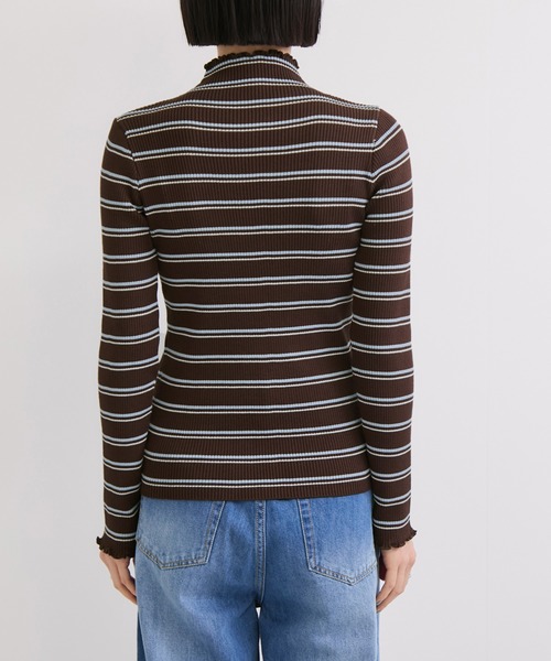 le cercle ADAM ET ROPE'（ルセルクルアダムエロペ）の「メランジタートルボーダーニット（ニット/セーター・レディース・ブルー系その他2/ホワイト系その他2/ブラウン・FREE）」の17枚目の写真