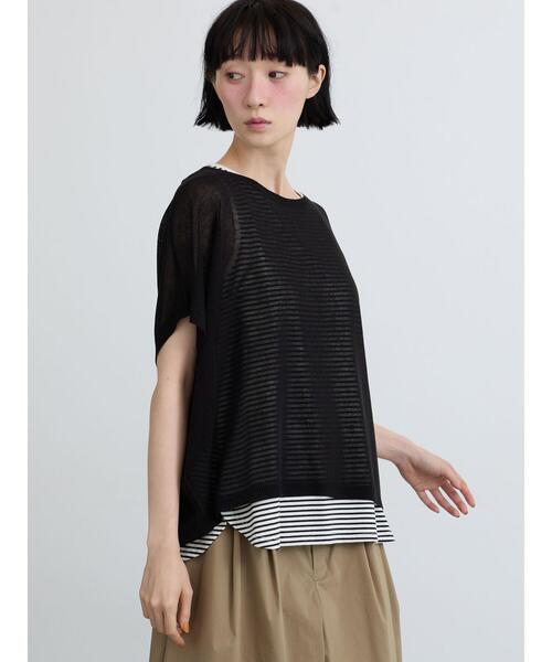 Samansa Mos2(サマンサ モスモス)の「【接触冷感/マシンウォッシャブル】インナーセット半袖ニット(ニット/セーター・レディース・ブラック/ベージュ/レッド/カーキ・F)」の13枚目の写真