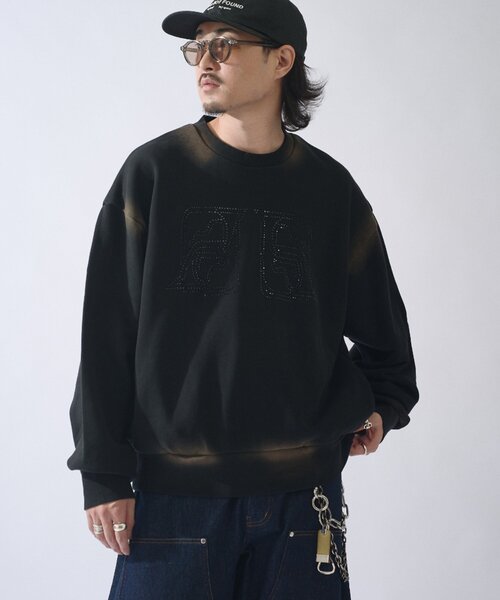 Lui's(ルイス)の「SURJENT ラインストーンフェードスウェット(スウェット・メンズ・グレー/ブラック・1/2)」の12枚目の写真