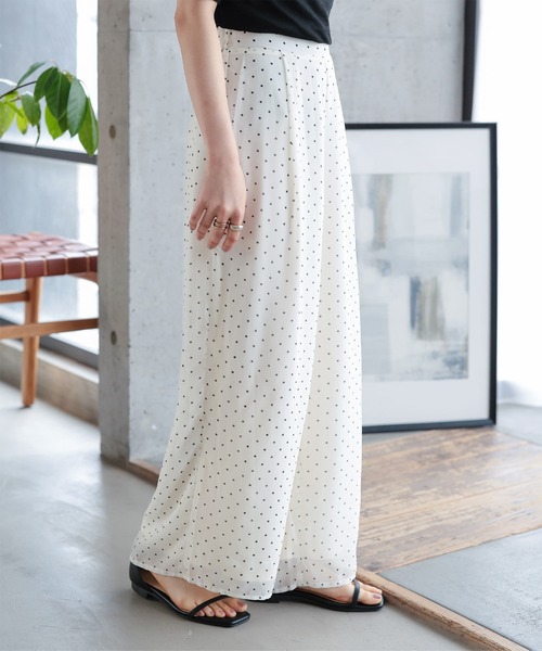 Petitle（プチレ）の「[ 低身長向けサイズ] シアーワイドパンツ（その他パンツ・レディース・ブラック/アイボリー系1/アイボリー系/ブラック系1・PM）」の14枚目の写真