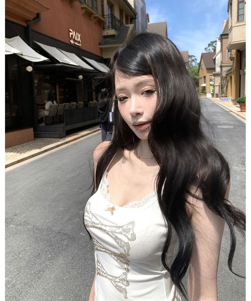FUNdaysion(ファンデイション)の「ラインストーンボーンレースキャミ(キャミソール・レディース・ホワイト/ブラック・M)」の13枚目の写真