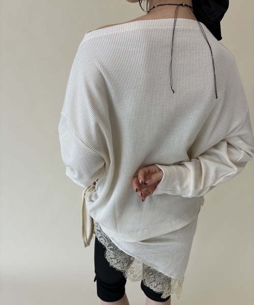 FUULLY STUDIO(フーリィーステューディオ)の「サーマルスラッシュドネックPO(Tシャツ/カットソー・レディース・グレー/ブラウン/アイボリー・FREE)」の18枚目の写真