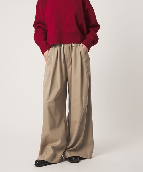 CITEN(シテン)の「<CITEN>チノタックワイドパンツ(チノパンツ・レディース・ブラック/ワイン/ベージュ・S/M)」の1枚目の写真