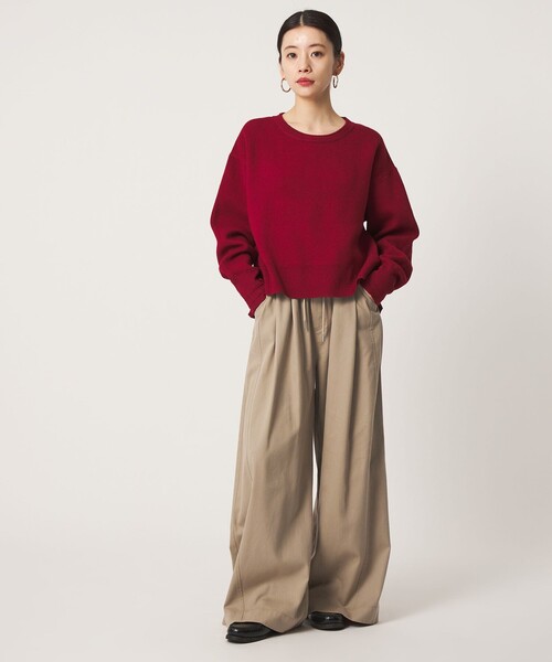 CITEN(シテン)の「<CITEN>チノタックワイドパンツ(チノパンツ・レディース・ブラック/ワイン/ベージュ・S/M)」の5枚目の写真