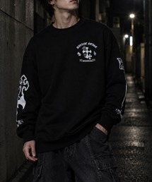 NYLAUS（ナイラス）の「【NYS】裏起毛 クロスプリント トレーナー スウェット 長袖 ユニセックス（スウェット）」