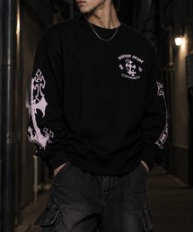 NYLAUS（ナイラス）の「【NYS】裏起毛 クロスプリント トレーナー スウェット 長袖 ユニセックス（スウェット）」