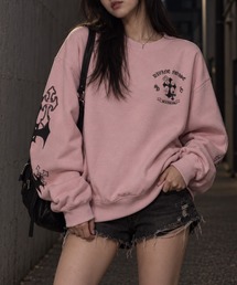 NYLAUS（ナイラス）の「【NYS】裏起毛 クロスプリント トレーナー スウェット 長袖 ユニセックス（スウェット）」
