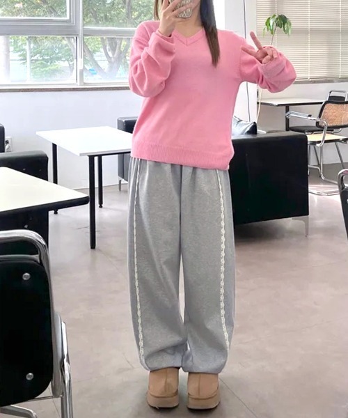 Riff(リフ)の「レーススウェットパンツ(スウェットパンツ・レディース・ピンク/グレー/ブラック・FREE)」の14枚目の写真
