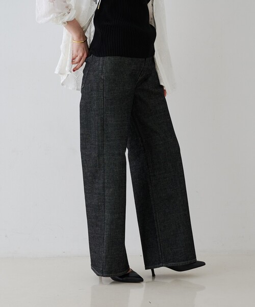 upperhights(アッパーハイツ)の「【upper hights / アッパーハイツ】THE STELLA AURA / ザ ステラ オーラ ワイドストレートデニム(デニムパンツ・レディース・インディゴブルー・23/24/25/22/21)」の5枚目の写真
