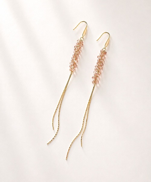 CERCA(チェルカ)の「MILIA/クリアロング ピアス【金属アレルギー対応】(ピアス(両耳用)・レディース・ピンク/クリア・FREE)」の8枚目の写真